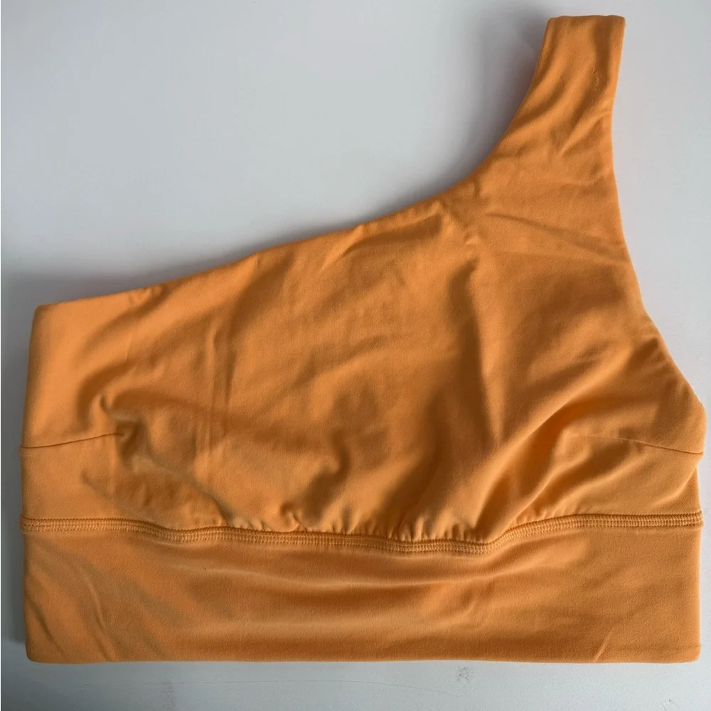 Lululemon Align Asymmetrical One Shoulder Bra Top Yellow Size 10 Nulu Yoga - Picture 3 of 7